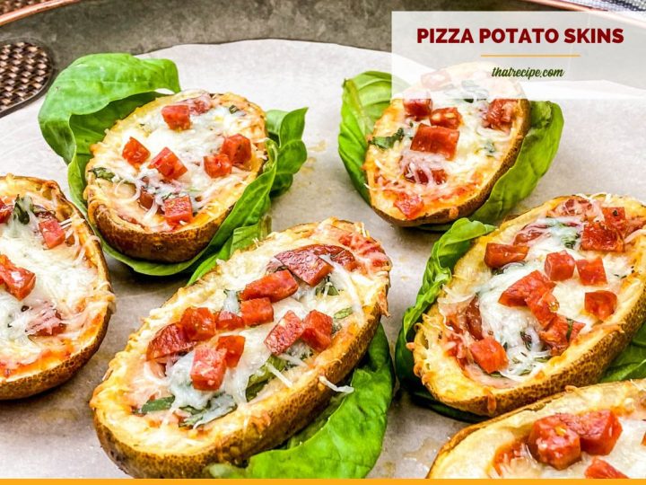 potato skins filled with pizza toppings