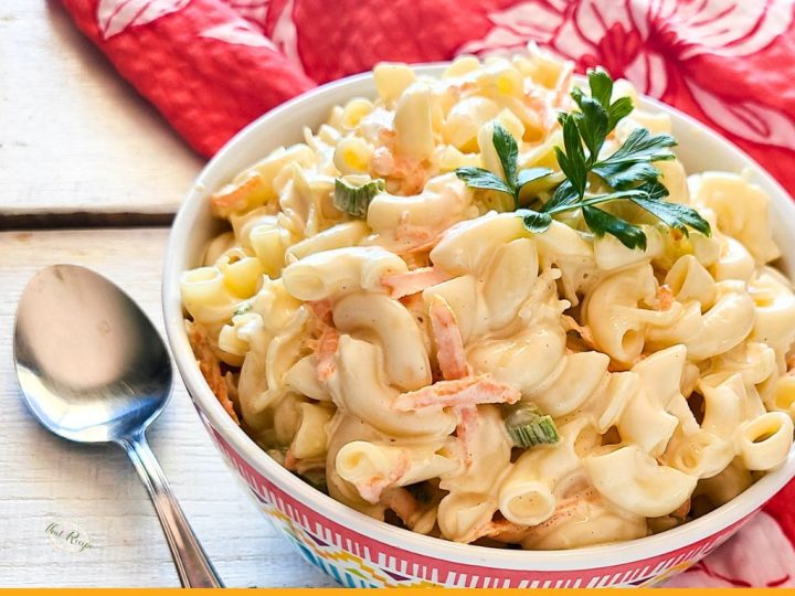 bowl of hawaiian macaroni salad