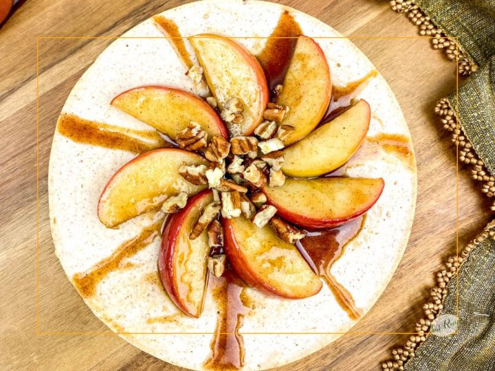 top down view of cinnamon apple cheesecake