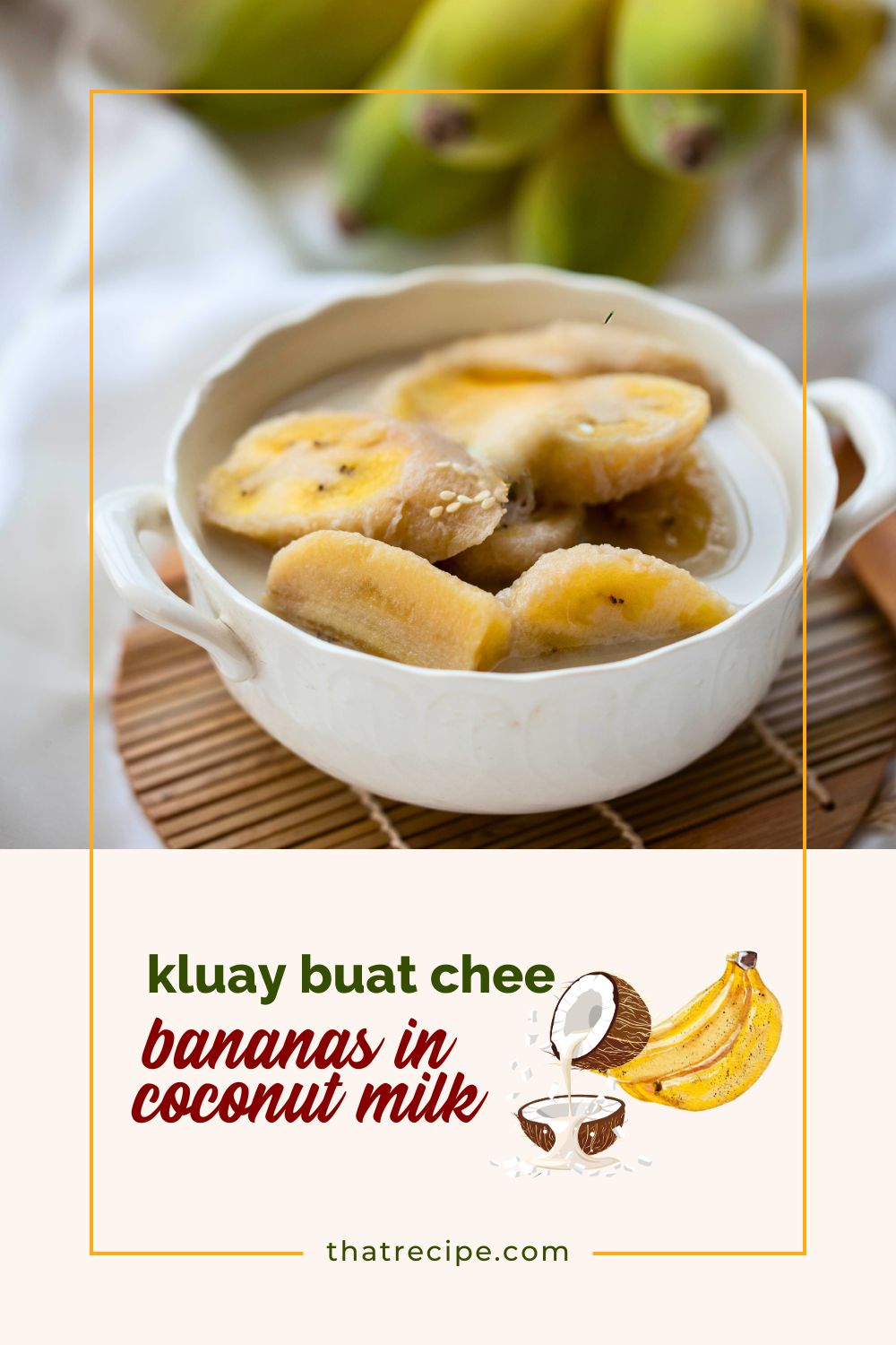 bowl of sliced bananas in coconut milk