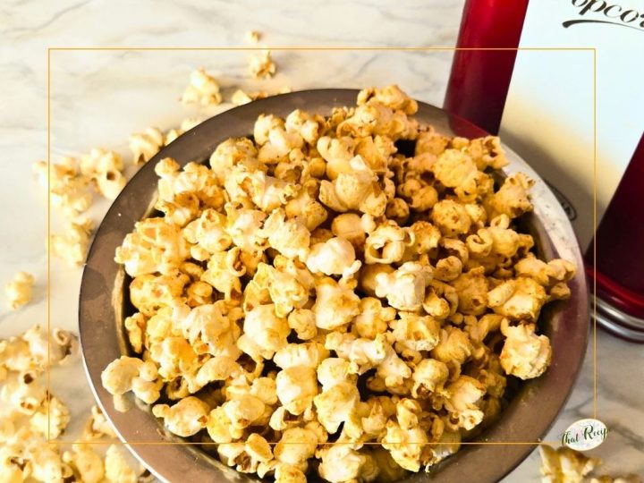 bowl of popcorn with air popper