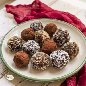 sugar free chocolate hazelnut truffles on a plate