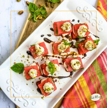 cheesy watermelon and basil appetizers