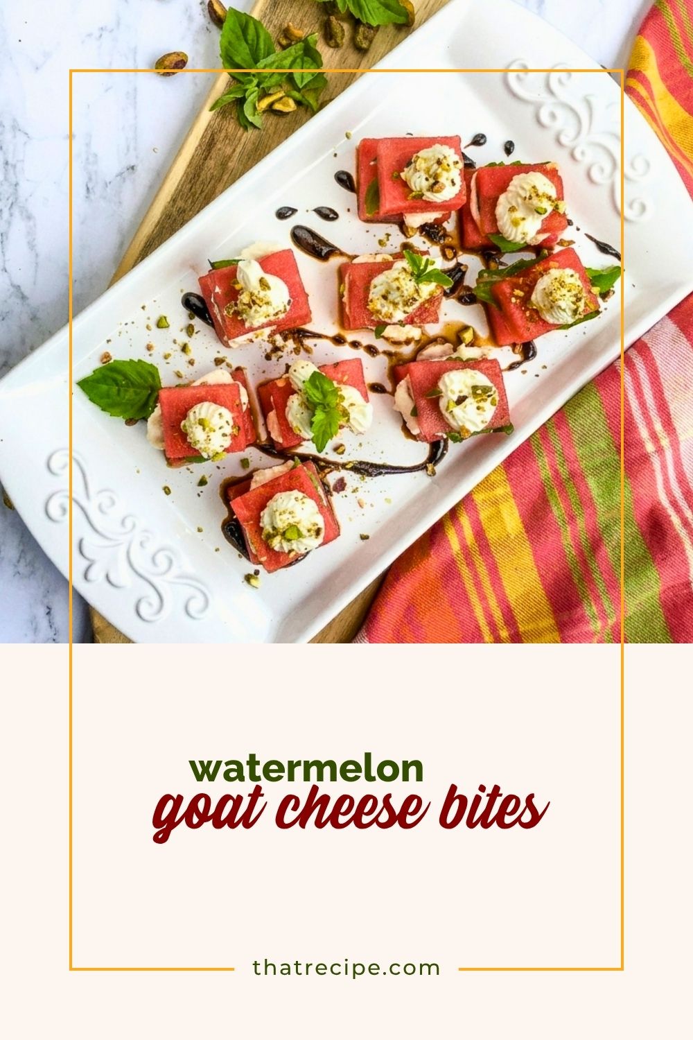 cheesy watermelon and basil appetizers