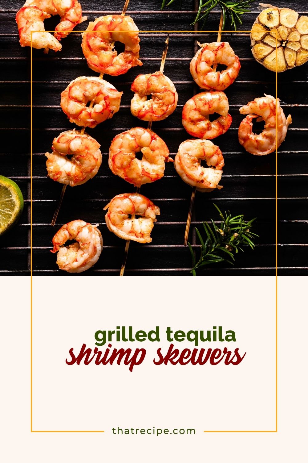 grilled shrimp skewers on the grill